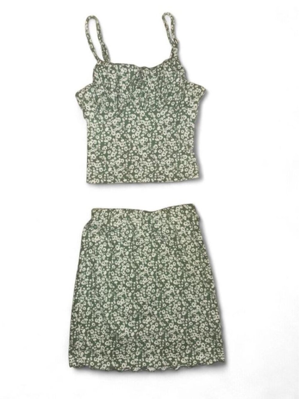 Live To Be Spoiled Sage Green Floral Two-Piece Set Cami & Skirt